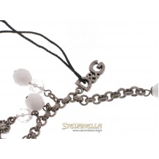 D&G bracciale Romantic acciaio brunito con pendenti croci e sfere DJ0253
